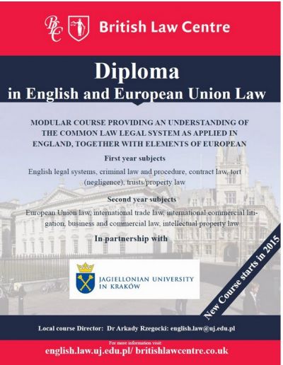 UJ uruchomił nowe studia podyplomowe English and European Union Law