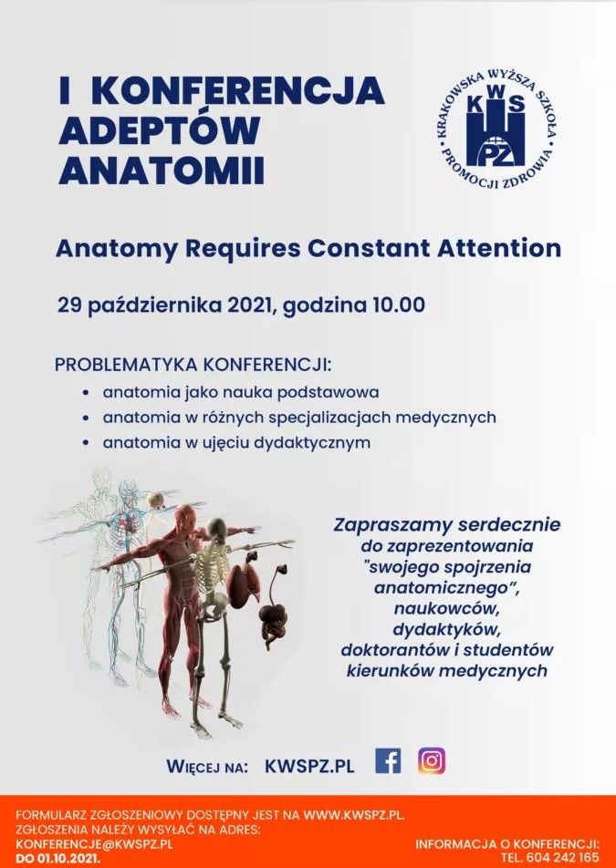 KWSPZ zaprasza na I Konferencję Adeptów Anatomii