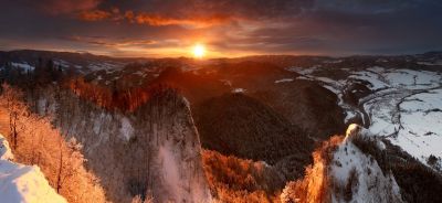 Wschód słońca z Okrąglicy, fot. Konrad Nienartowicz 