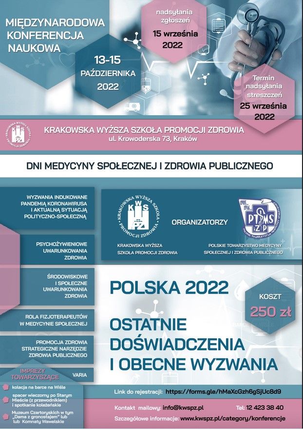 Międzynarodowa Konferencja Naukowa Dni Medycyny Społecznej i Zdrowia Publicznego Polska 2022