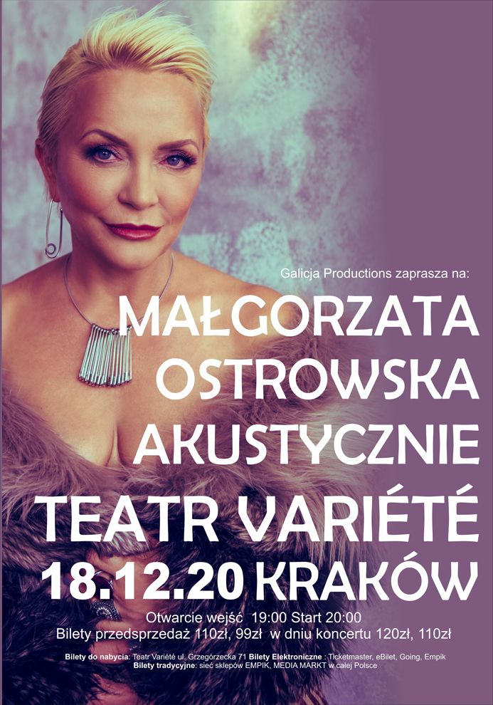 Małgorzata Ostrowska wystąpi w Krakowie